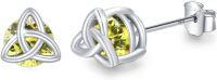 wholesale 925 Sterling Silver Celtic Birthstone Stud Earrings Celtic Knot Jewelry Gifts-K-November