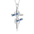 wholesale 925 Sterling Silver Dragonfly Cross Necklace for Women – Infinity Faith Pendant with Sunflower Butterfly & Ladybug – Nature Jewelry Mother’s Day Gift-0-0