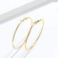 wholesale Gold 925 Sterling Silver Circle Endless Hoop Earrings for Women 4cm Diameter-0-1