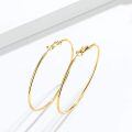 wholesale 925 Sterling Silver Hoop Earrings White Gold Plated Polished Round For Women-0-1