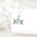 wholesale 925 Sterling Silver Triple Moon Goddess Amulet Necklace with Blue Stone Pagan Jewelry for Women-0-4