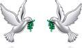 wholesale 925 Sterling Silver Dove Olive Branch Stud Earrings-0-0