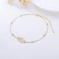 wholesale 14K Gold CZ Infinity Heart Ankle Anklet for Women - Adjustable Size-0-3