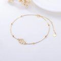 wholesale 14k Gold Heart Zircon Anklet Dainty Beaded Ball Chain Foot Jewelry For Women-0-3