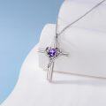 wholesale TOUPOP Cross Urn Necklaces For Ashes Birthstone Cremation Jewelry 925 Sterling Silver Heart Cross Memorial Keepsake Funeral Jewelry For Women (with Funnel Filler) -0-2