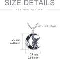 wholesale 925 Sterling Silver Gothic Angel on Crescent Moon Pendant Necklace for Men & Women-0-1