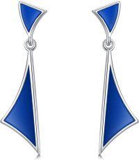 wholesale  Sterling Silver Crystal Butterfly Dragonfly Bee Dangle Drop Earrings -H1-Blue