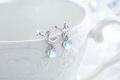 wholesale 925 Sterling Silver Blue Moonstone Crescent & Star Drop Earrings-0-5