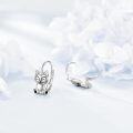 wholesale 925 Sterling Silver Fox Stud Earrings for Women Girls Animal  48x37mm-0-4