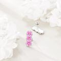 wholesale 925 Sterling Silver Pink Enamel Floral Stud Earrings - Cherry Blossom Jewelry for Women-0-3