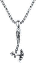 wholesale 925 Sterling Silver Axe Pendant Necklace  for Men - Norse Viking Jewelry with Chain 36 Length-0-0