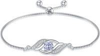 wholesale Sterling Silver Birthstone Dainty Infinity Bracelet for Women-06-Jun.-Alexandrite