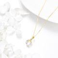 wholesale 14K Gold Heart-Shaped Freshwater Pearl Diamond Pendant Necklace for Women Gifts-0-4