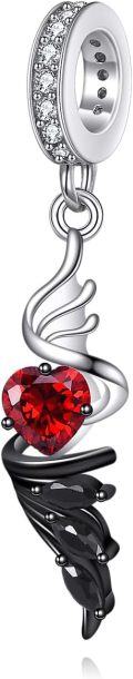 wholesale 925 Sterling Silver Angel Wing Charm Beads Fits Bracelets Necklaces Gothic s for Women-0-0