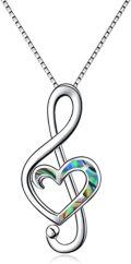 wholesale TOUPOP Sterling Silver Music Note Necklaces Created Opal Rose Necklace Gymnastics Jewelry Gifts For Women Teen Girls Dance Lovers Teacher -0-0
