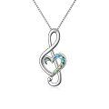 TOUPOP Sterling Silver Opal Rose Music Note Necklace-0-0