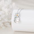 wholesale 925 Sterling Silver Pearl Lotus Flower Pendant Necklace for Women Girls s-0-2