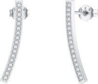 wholesale 925 Sterling Silver Natural Diamond Mini Bar Lightning Triangle Butterfly Stud Earrings for Women-Style 2-curved bar