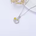 TOUPOP Sterling Silver Floral Pendant Necklace Birth Flower Jewelry Gifts-0-3
