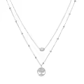 wholesale 925 Sterling Silver Tree of Life Opal Pendant Layered Choker Necklaces Wholesale for Women Gifts-0-0