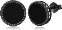 wholesale 925 Sterling Silver Black Onyx Zircon Celtic Viking Stud Earrings Hypoallergenic Punk Gothic Jewelry for Women Men-Black onyx-A-Black onyx-A