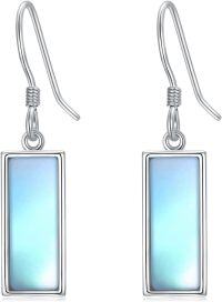 wholesale 925 Sterling Silver Moonstone Dangle Earrings, Elegant Hypoallergenic Fashion Jewelry for Women-Style 1