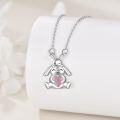 wholesale 925 Sterling Silver Bunny Rabbit Heart Pendant Necklace Animal s for Women-0-2