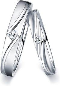 wholesale TOUPOP Moissanite Personalized Engagement Ring Sets For Him And Her 10k/14k/18k/925 Sterling Silver Moissanite Wedding Couple Rings Set Anniversary Valentine's Day Christmas Gifts For Women Wife Her -undefined