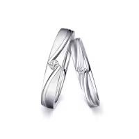 TOUPOP 10k/14k/18k/925 Sterling Silver Moissanite Personalized Couple Rings Set-undefined