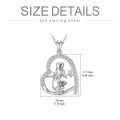 wholesale 925 Sterling Silver Mom Heart Shape Animal Pendant Necklaces for Women Girls Family Love Gift-0-84