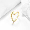 wholesale 9K Gold Adjustable Ring - Minimalist Wave Design with Free Form Stones-0-2