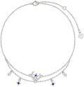 wholesale 14K Gold Real Diamond Moon & Stars Charm Anklet for Women -  Tone Chain with Blue Stones and CZ Accents-0-0