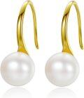 wholesale 925 Sterling Silver Gold Plated Freshwater Cultured Pearl Leverback Earrings for Women -0-0