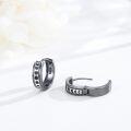 wholesale 925 Sterling Silver Black Moon Phase Hoop Earrings 14mm Minimalist s-0-1