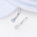 wholesale 925 Sterling Silver Leverback Drop Earrings with Blue Opal Stone - Musical Instrument Design  for Her-0-2