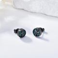 wholesale 925 Sterling Silver Black Gold Cross Turquoise Rune Stud Earrings-0-2