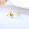 wholesale 14k Gold Cross Stud Earrings with Moissanite for Women and Teens Religious Jewelry-0-3