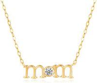 wholesale 14K Solid Gold Moissanite Mother's Love Necklace for Women, Gift for Mom Wife Grandma-Mom B