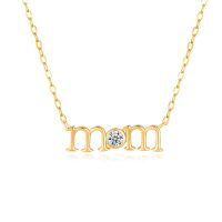 wholesale 14k Gold Mom Necklace Wholesale With Lab Diamond-Mom B