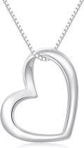 wholesale Metal 58.5% Pure 14K Real Gold Nickel-Free White/Yellow Gold Dainty Open Heart Pendant Necklace 15mm 12mm 18 2.0g Gift for Women-0-0