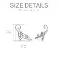 wholesale 925 Sterling Silver Hypoallergenic Cat Shaped Stud Earrings Wholesale for Women Girls Gifts 43mm Length-0-5
