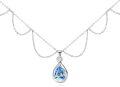 wholesale 925 Sterling Silver Blue Cubic Zirconia Necklace, Adjustable Chain, Gift Box-0-0