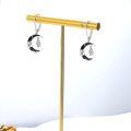 wholesale 925 Sterling Silver Crescent Moon and Bat Drop Earrings-0-3