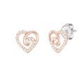 wholesale 14k Rose Gold Heart Swirl Moissanite Stud Earrings-0-1