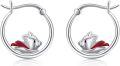 wholesale 925 Sterling Silver Pig Hoop Earrings - Adorable Animal  for Her-0-0