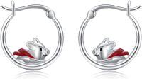 wholesale 925 Sterling Silver Pig Hoop Earrings - Adorable Animal  for Her-Pig