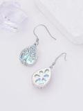 wholesale 925 Sterling Silver Teardrop Moonstone Tree of Life Dangle Earrings for Women Gifts-0-3