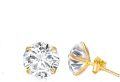 wholesale 14K Yellow Gold Moissanite Stud Earrings 0 3 4ct D VVS1 Round Lab Diamond-0-0