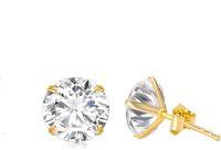 wholesale 14K Yellow Gold Moissanite Stud Earrings 0 3 4ct D VVS1 Round Lab Diamond-0.6 carats, 4mm