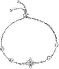 wholesale 925 Sterling Silver Celtic Knot Adjustable Bolo Bracelet with Cubic Zirconia Stones for Women Girls Gifts-Witches knot bracelets